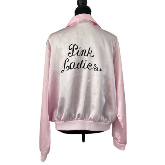 GREASE Pink Ladies Pink Satin Bomber Jacket XL - Picture 1 of 13